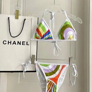 Emilio Pucci Multicolor Bikini Set